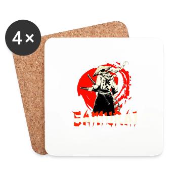 Samurai martial artists Japan - Coasters (set of 4) - white - Front