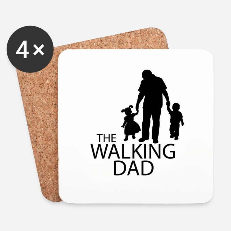 THE WALKING DAD - Untersetzer (4er-Set) - Weiß