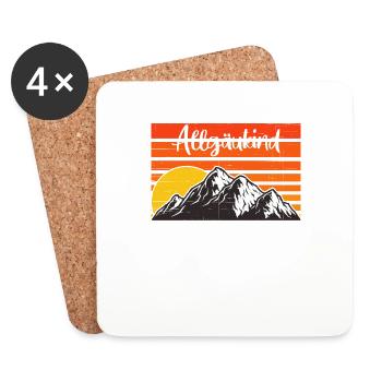 Allgäu Allgäuer Berge Allgäukind Alpen - Untersetzer (4er-Set) - Weiß - Vorne