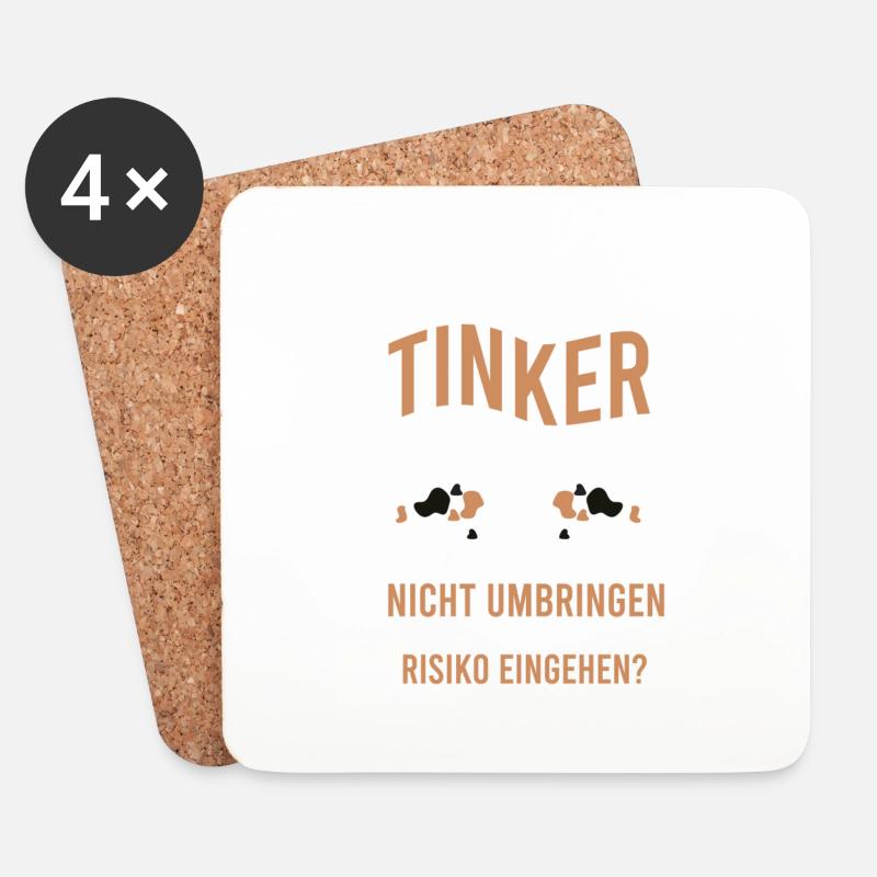Ein Tinker im Stall, Pferd - Untersetzer (4er-Set) - Weiß