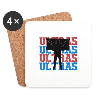 Soccer Fans Hools Ultras Sporty Team Goal Design - Coasters (set of 4) - white - Front