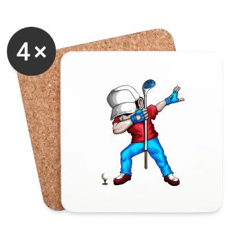 Dabbing Golfer Golfspieler Golfball Golfverein Fan - Untersetzer (4er-Set) - Weiß - Vorne