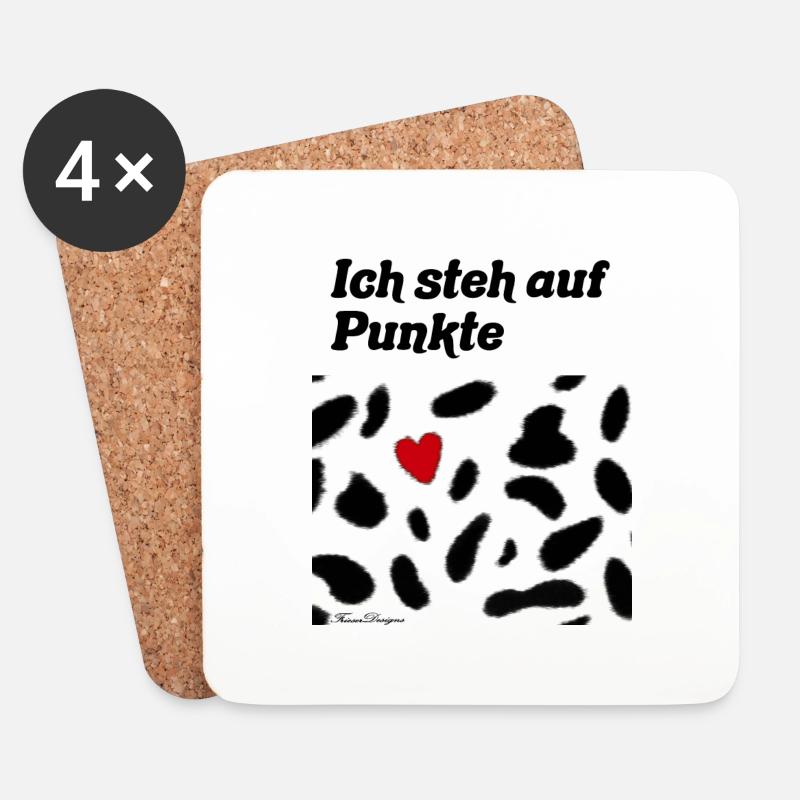 Punkte, Dalmatiner Knabstupper Hund Pferd mit Herz - Untersetzer (4er-Set) - Weiß