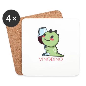 Vinodino - Wine Vinosaurs for wine lovers - Coasters (set of 4) - white - Front