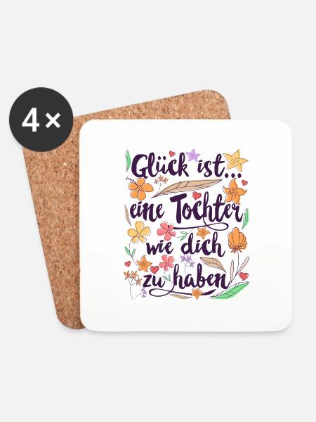 Tochter Geschenk für Töchter Geschenke - Untersetzer (4er-Set) - Weiß