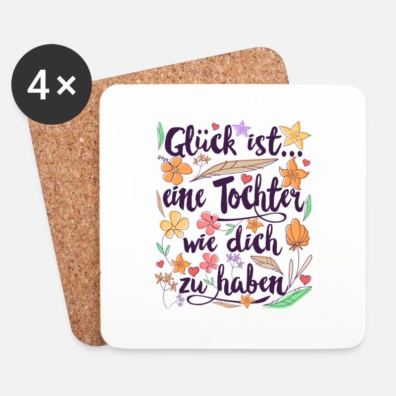 Tochter Geschenk für Töchter Geschenke - Untersetzer (4er-Set) - Weiß