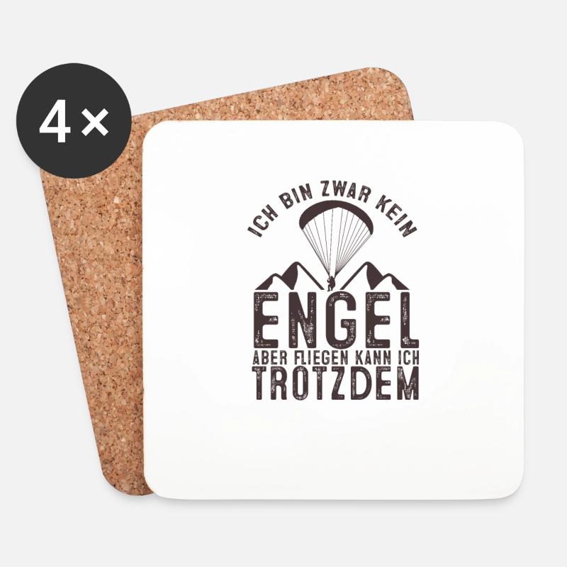 Paragliding Ich Bin Kein Engel Trotzdem Fliegen - Untersetzer (4er-Set) - Weiß