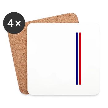 French flag - red white blue - Coasters (set of 4) - white - Front