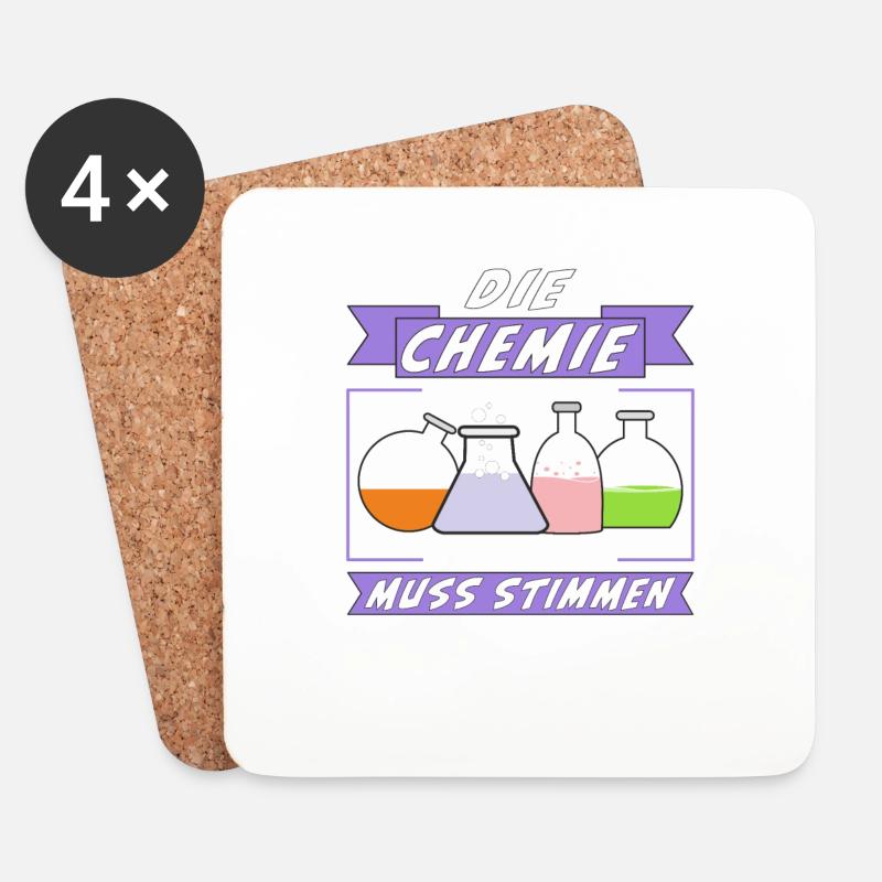DIE CHEMIE MUSS STIMMEN - Untersetzer (4er-Set) - Weiß