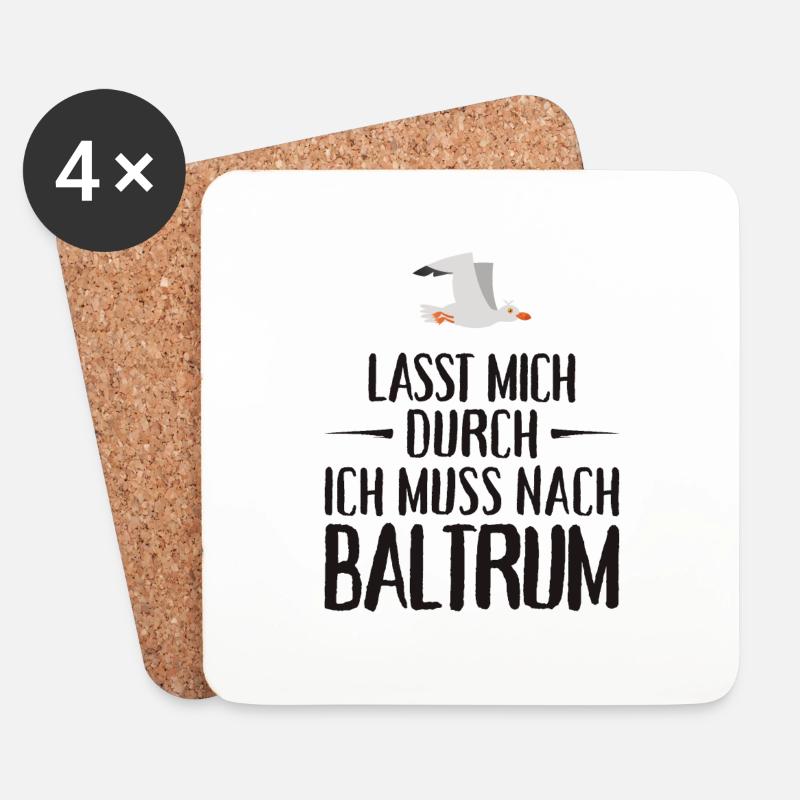 Lasst mich durch ich muss nach Baltrum Möwe - Untersetzer (4er-Set) - Weiß