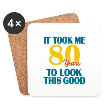 80th Birthday - Coasters (set of 4) - white - Front