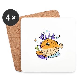 Puffer fish by The Manzanita´s - Untersetzer (4er-Set) - Weiß - Vorne