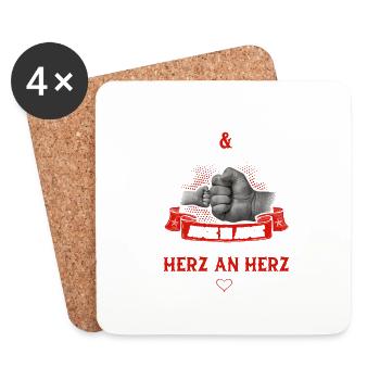 Papa Und Sohn Partnerlook Vater Vatertag Geschenk - Untersetzer (4er-Set) - Weiß - Vorne