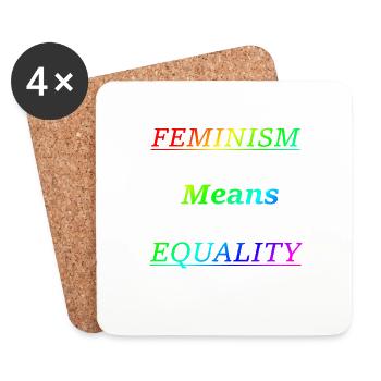 Feminism means equality - Coasters (set of 4) - white - Front
