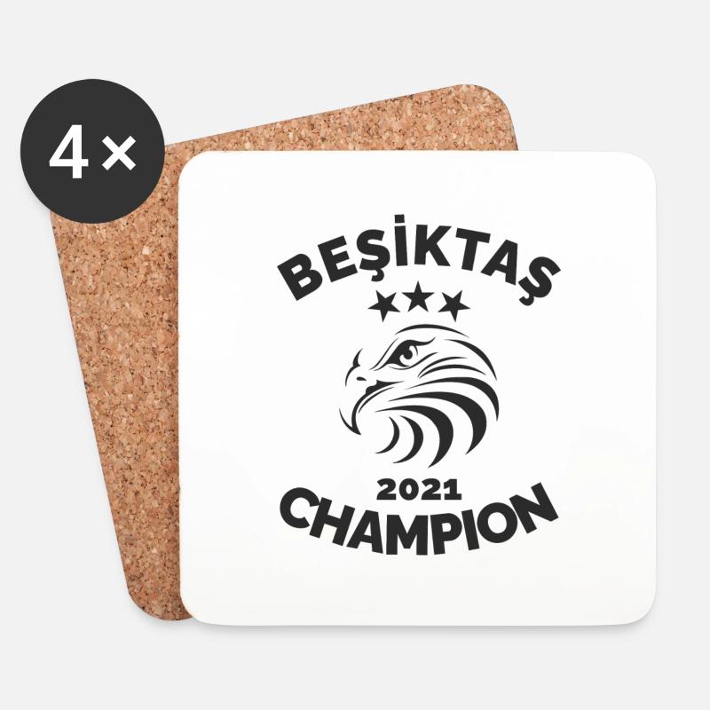 Besiktas sampiyon - Untersetzer (4er-Set) - Weiß