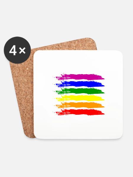 PRIDE FLAG LGBT Pride Gay Pride Month LGBTQ Flagge - Untersetzer (4er-Set) - Weiß