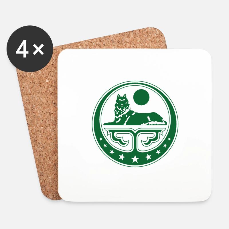 Tschetschenien Grosny Flagge Chechen Geschenk - Untersetzer (4er-Set) - Weiß