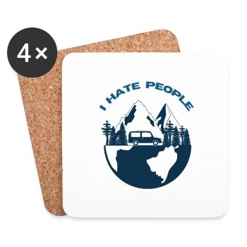 I Hate People Mountain Weekend Getaway - Coasters (set of 4) - white - Front