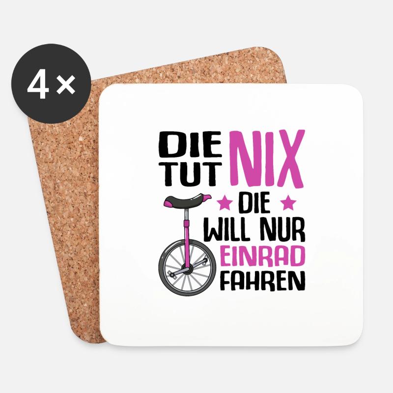 Einrad - Untersetzer (4er-Set) - Weiß