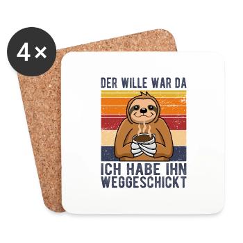 Der Wille war da ich habe ihn weggeschickt - Untersetzer (4er-Set) - Weiß - Vorne