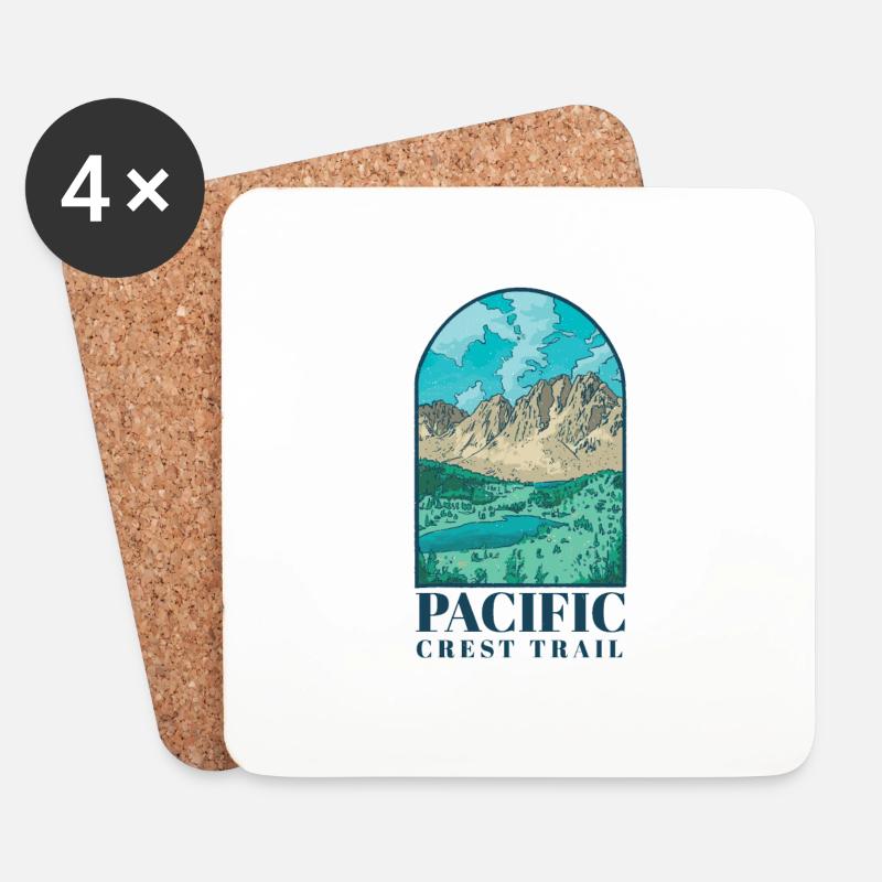 Pacific Crest Trail - Untersetzer (4er-Set) - Weiß