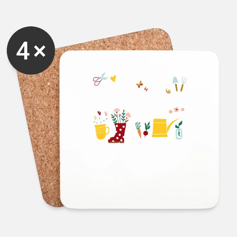Kleingarten Anfänger Gartenprinzessin Gemüse - Untersetzer (4er-Set) - Weiß