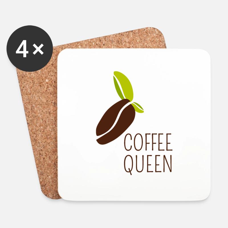 coffee queen - Untersetzer (4er-Set) - Weiß
