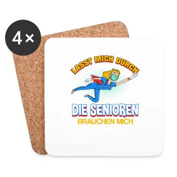 Lasst mich durch die Senioren brauchen mich - Untersetzer (4er-Set) - Weiß - Vorne