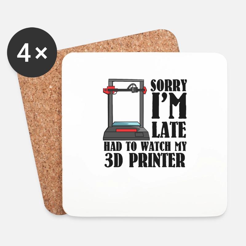 3d Drucker 3Dler 3d Programm Programmierer - Untersetzer (4er-Set) - Weiß