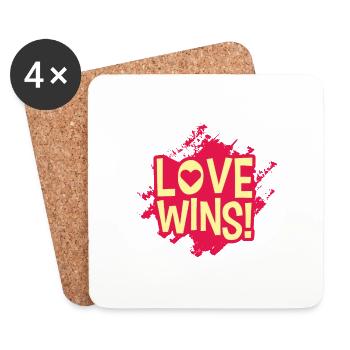 LOVE WINS LGBT Pride Gay Pride Month LGBTQ - Coasters (set of 4) - white - Front