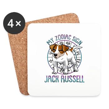 Zodiac sign Jack Russell - Coasters (set of 4) - white - Front