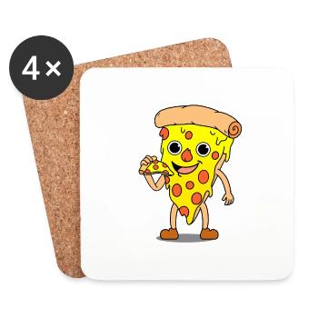 Pizza eat a pizza - Coasters (set of 4) - white - Front