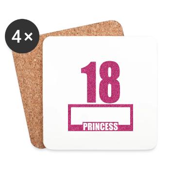 18th Birthday 18 years 18th Birthday Princess - Coasters (set of 4) - white - Front