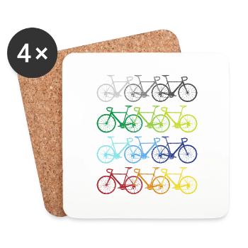 Bicycles rainbow cyclists cyclists - Coasters (set of 4) - white - Front