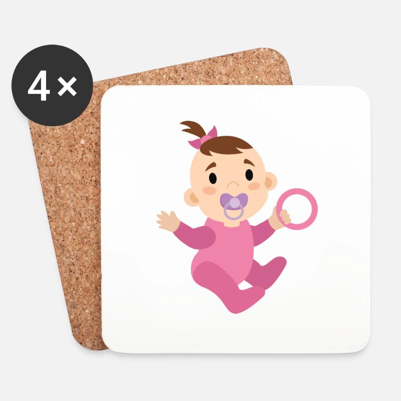 Mädchen Baby - Untersetzer (4er-Set) - Weiß