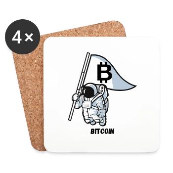 Bitcoin - Dessous de verre (lot de 4) - blanc - Devant