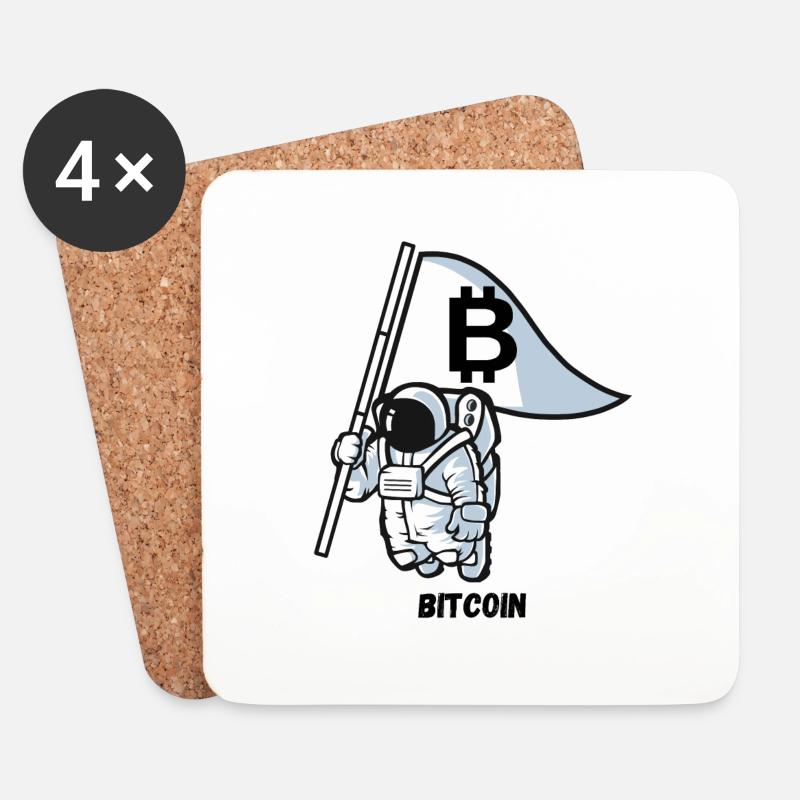 Bitcoin - Untersetzer (4er-Set) - Weiß
