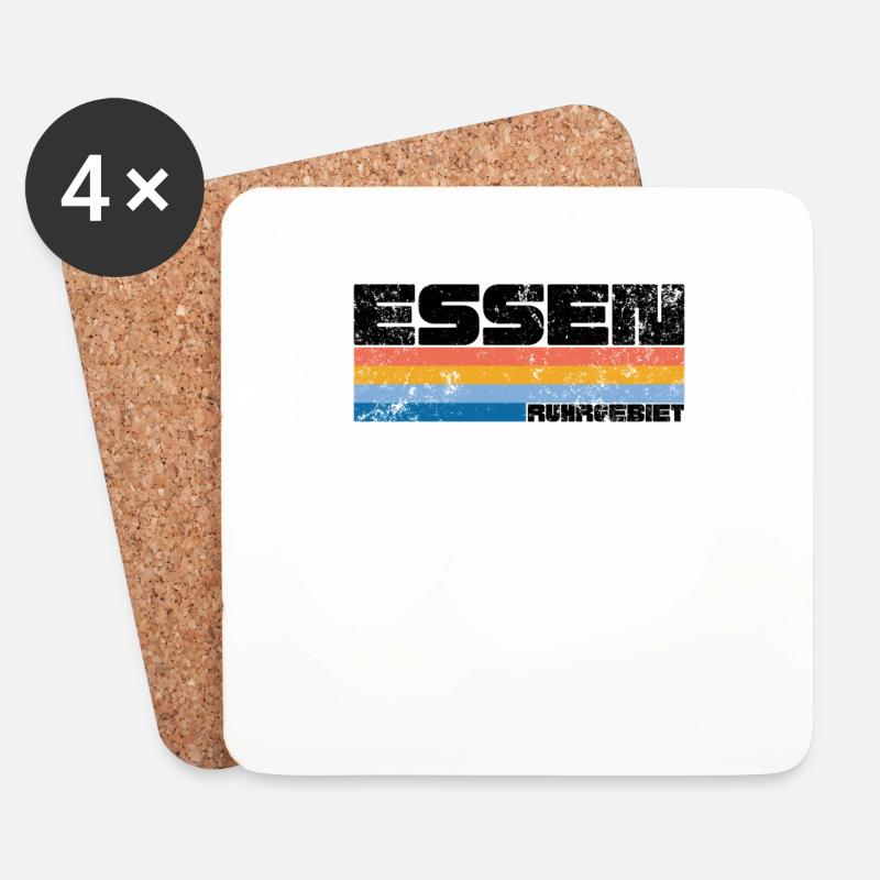 Essen Ruhrgebiet Retro - Untersetzer (4er-Set) - Weiß