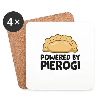 Powered by Pierogi Lustige Pierogi - Untersetzer (4er-Set) - Weiß - Vorne