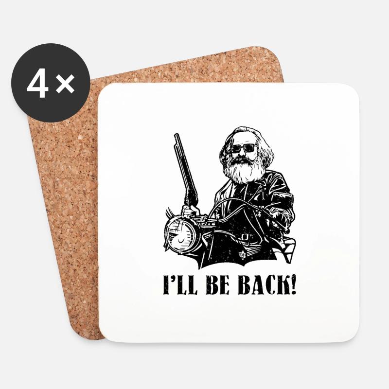 I'll be back Geschenk Karl Marx Marxismus Chemnitz - Untersetzer (4er-Set) - Weiß