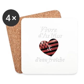 Bretagne - Dessous de verre (lot de 4) - blanc - Devant