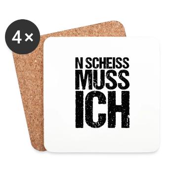 n scheiß muss ich beste Sprüche - Untersetzer (4er-Set) - Weiß - Vorne