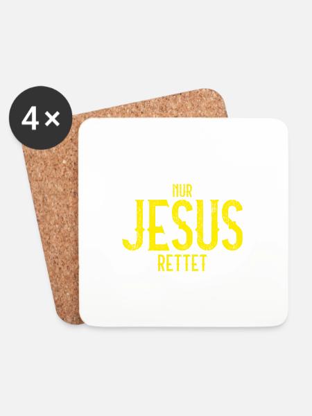 jesus rettet - Untersetzer (4er-Set) - Weiß
