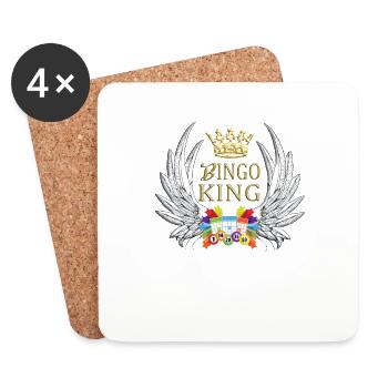 Bingo Spieler Geschenk Geschenkidee - Untersetzer (4er-Set) - Weiß - Vorne
