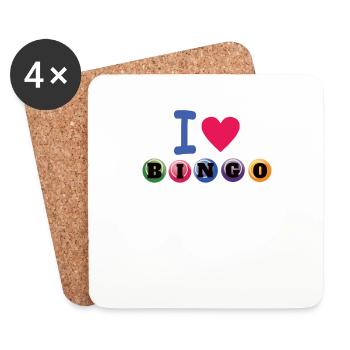 Bingo Spieler Geschenk Geschenkidee - Untersetzer (4er-Set) - Weiß - Vorne