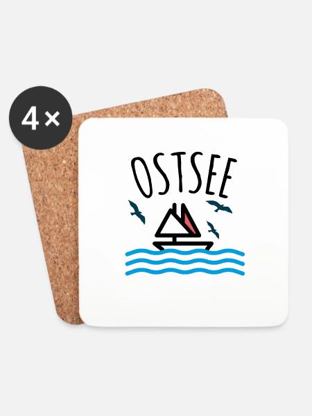 Ostsee - Untersetzer (4er-Set) - Weiß