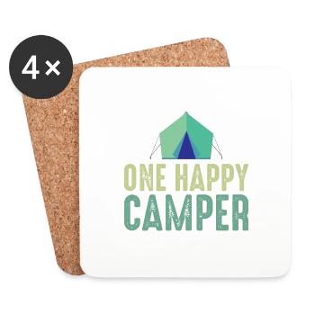 Camping Zelten Natur Freiheit Urlaub Ferien - Untersetzer (4er-Set) - Weiß - Vorne