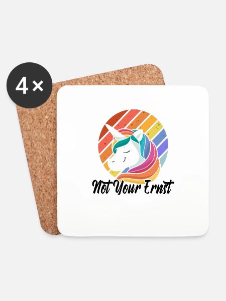 Denglisch lustige Sprüche Witzige Sprüche - Untersetzer (4er-Set) - Weiß