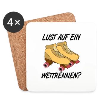 Rollschuhe - Untersetzer (4er-Set) - Weiß - Vorne