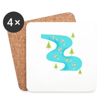 CarpEs River - Coasters (set of 4) - white - Front